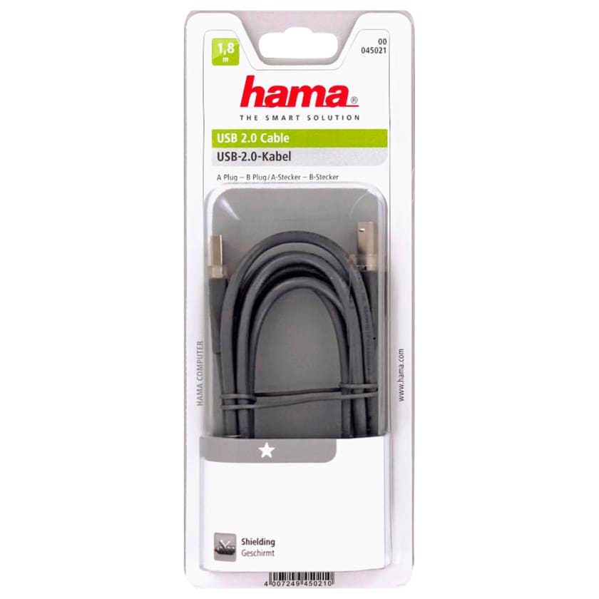 Hama USB-2.0-Kabel 1,80m grau